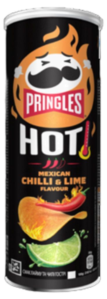 Pringles Hot Mexican Chilli und Lime Stapelchips Packung Produktbild 