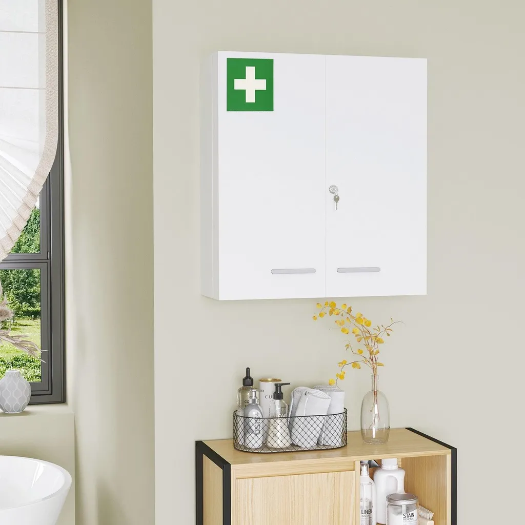 Armoire de pharmacie pour salle de bain familiale, modèle 2 portes