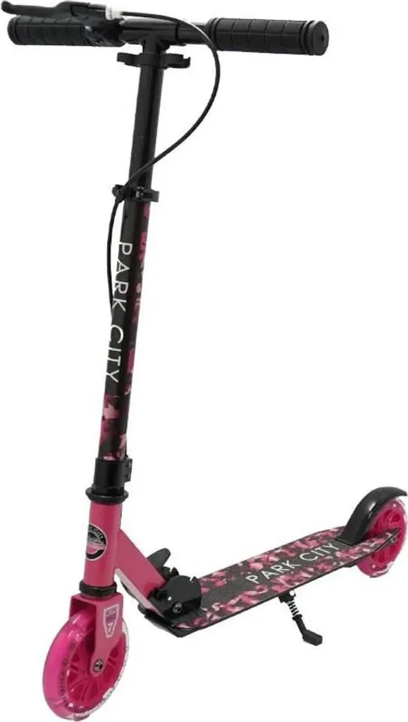 Trottinette Pliable Rose Roues Lumineuses 125mm Krf Park City Enfant