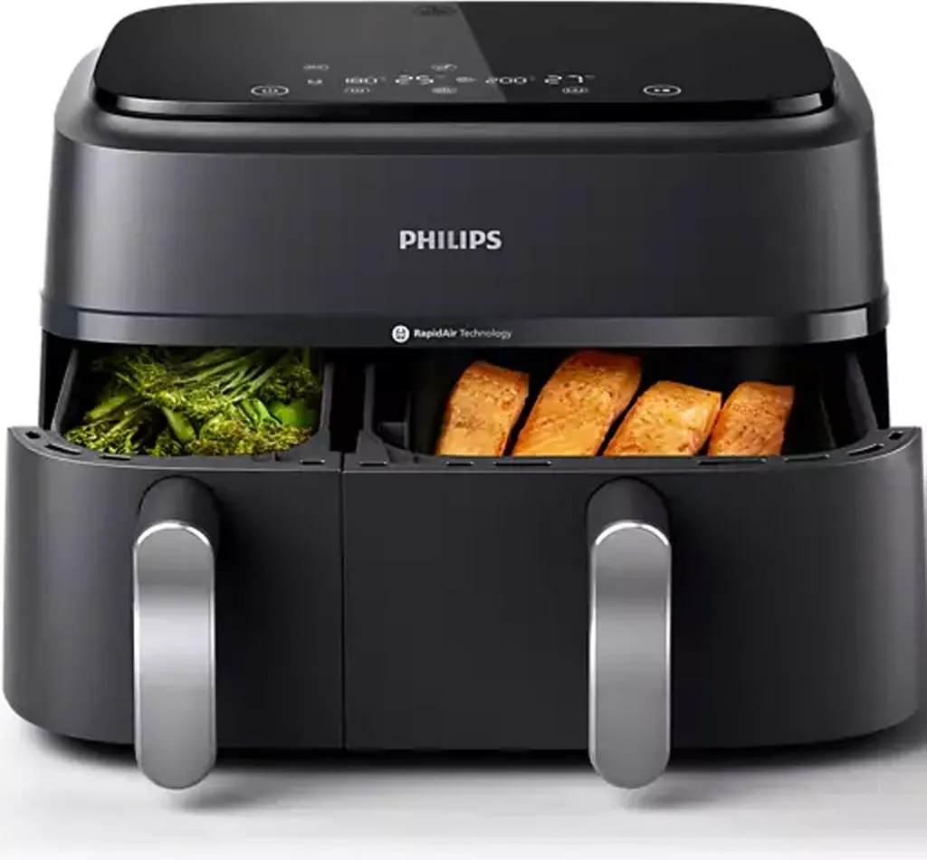 Friteuse à Air Philips 9L Double Compartiment - Airfryer Digital Noir Mat
