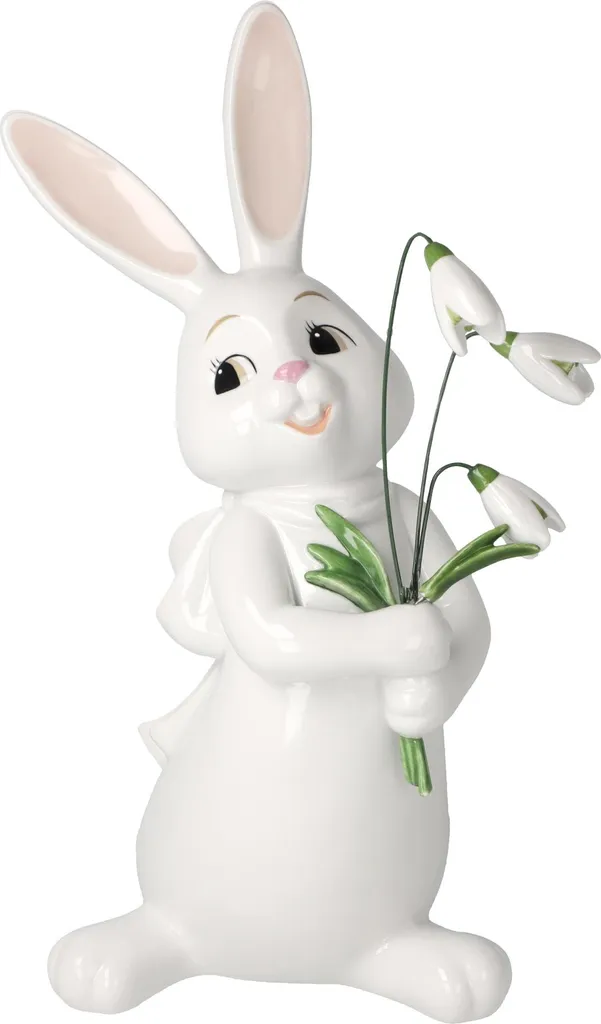 Figurine de Pâques Lapin en Porcelaine Blanche Goebel Welcome Spring 12cm