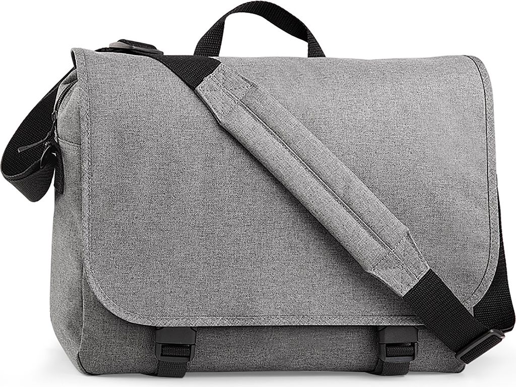 BagBase Messenger Tasche Two-Tone RW2583 (Einheitsgröße) (Grau meliert)