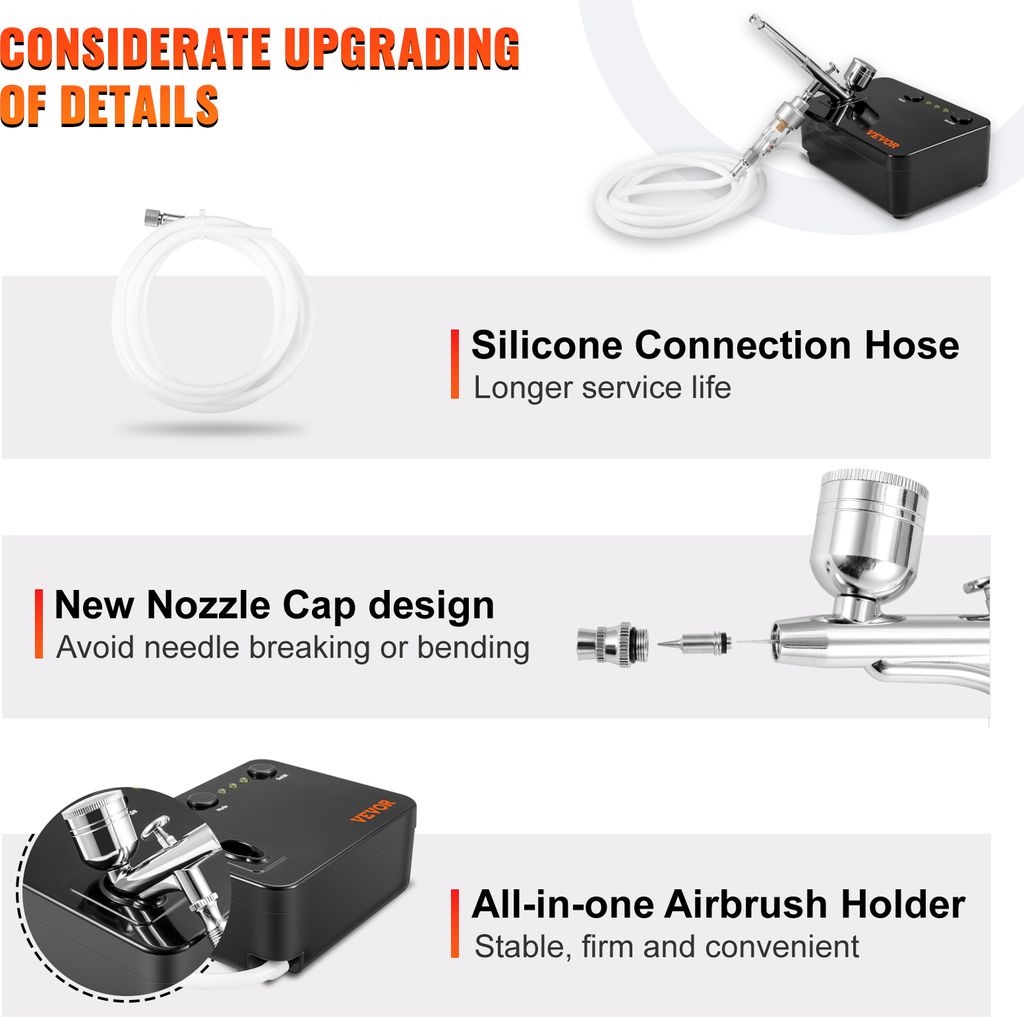 VEVOR Mini Airbrush Set Kompresor Dvojčinná stříkací Obrázek produktu 3