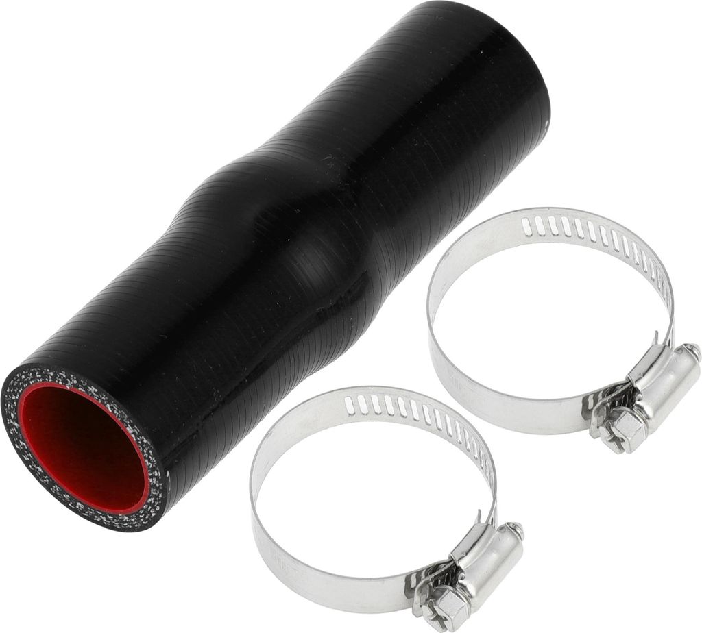 1 Set 28mm/1.10" 127mm/5.00" Länge Schwarz Rot Auto Silikonschlauch mit Schellen Hump Schlauch Kühlmittelschlauch Universal.