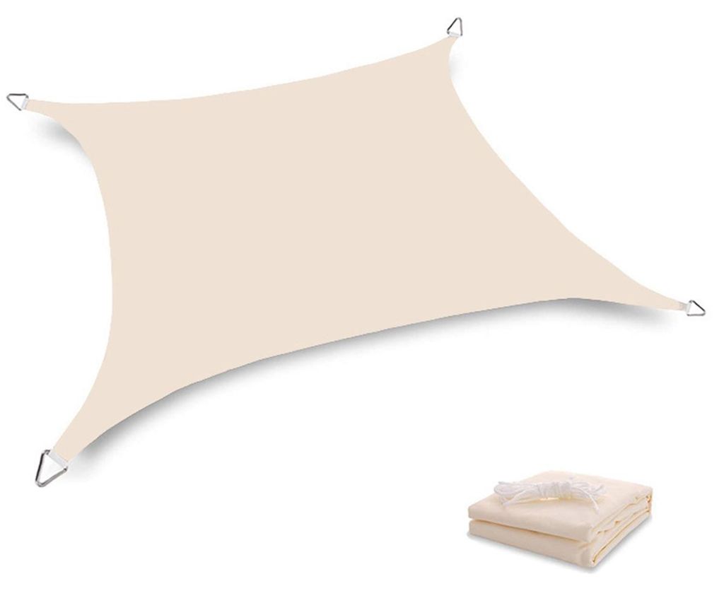 Wasserdichtes Sonnensegel, 3,6 m x 3,6 m, UV-Schutz, Sonnensegel für Terrasse, Balkon, Garten
