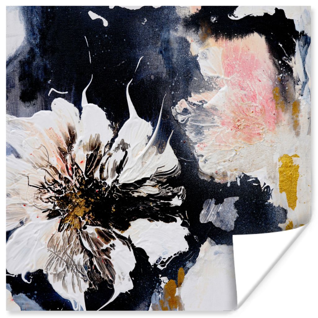 MuchoWow Poster Blumen - Kunst - Abstrakt - Malerei 30x30 cm - Wandposter - Printing