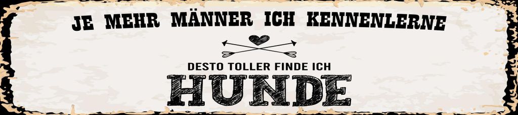 vianmo Holzschild 10x46 cm Je mehr Männer desto Toller Hunde