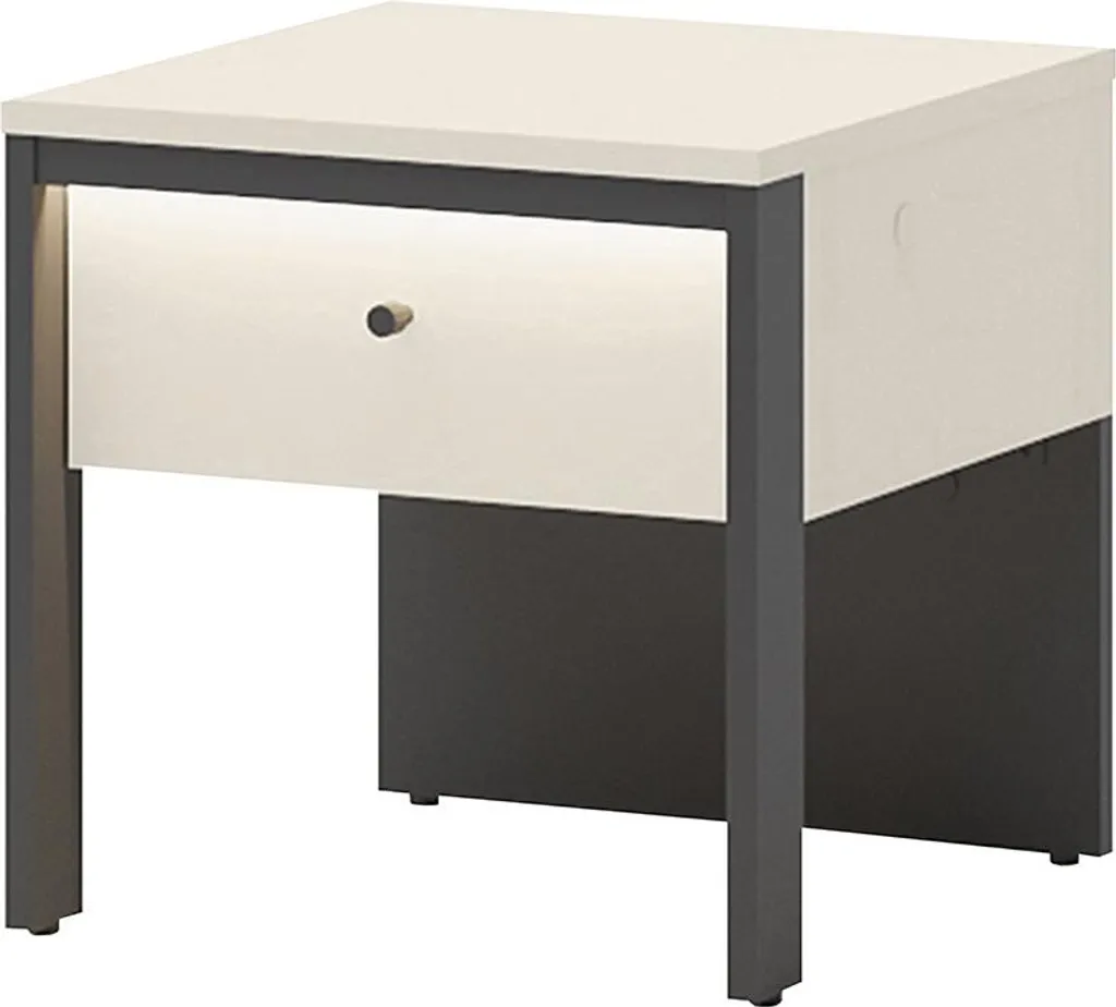 Table de chevet beige avec tiroir Kimi - Petit meuble de rangement 40cm
