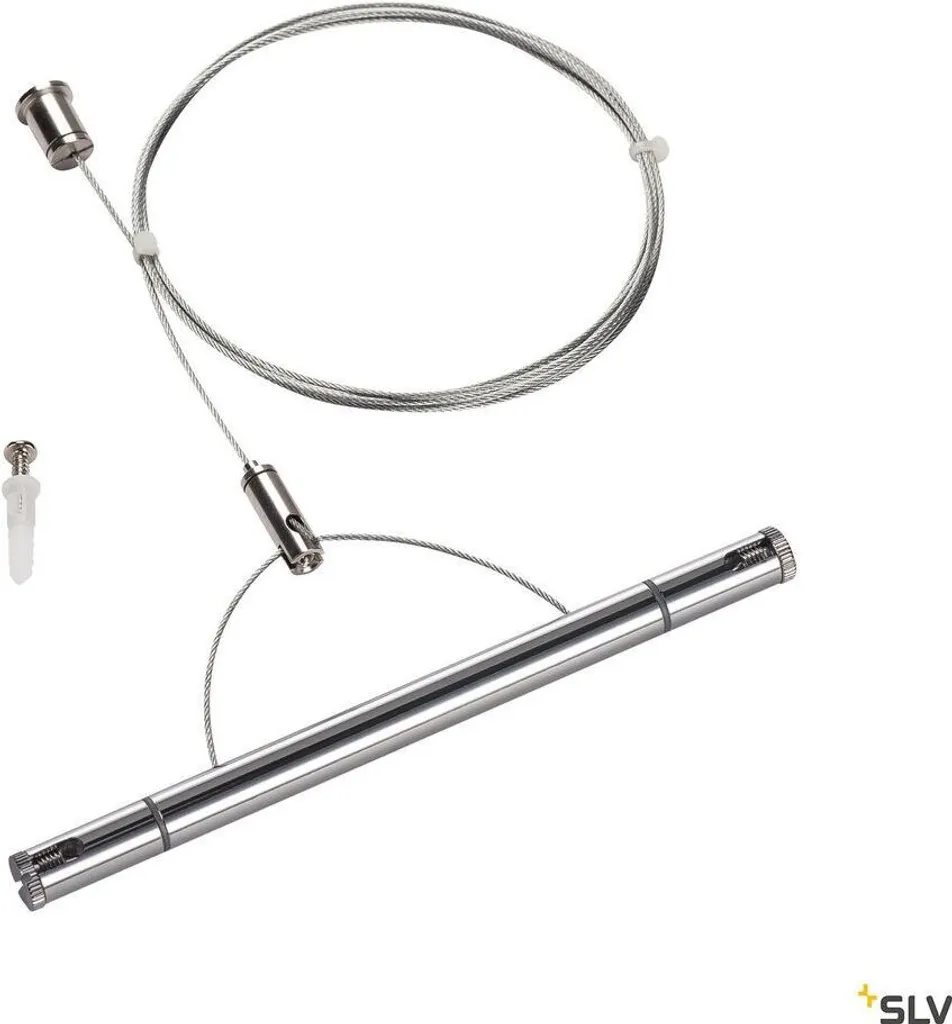 Suspension de câble métallique Tenseo Chrome pour système rail basse tension