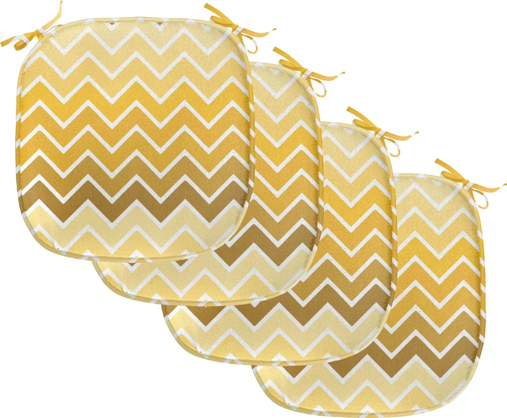 Coussin d'Assise Décoratif 40 cm Jaune Pâle avec Attaches Zigzag