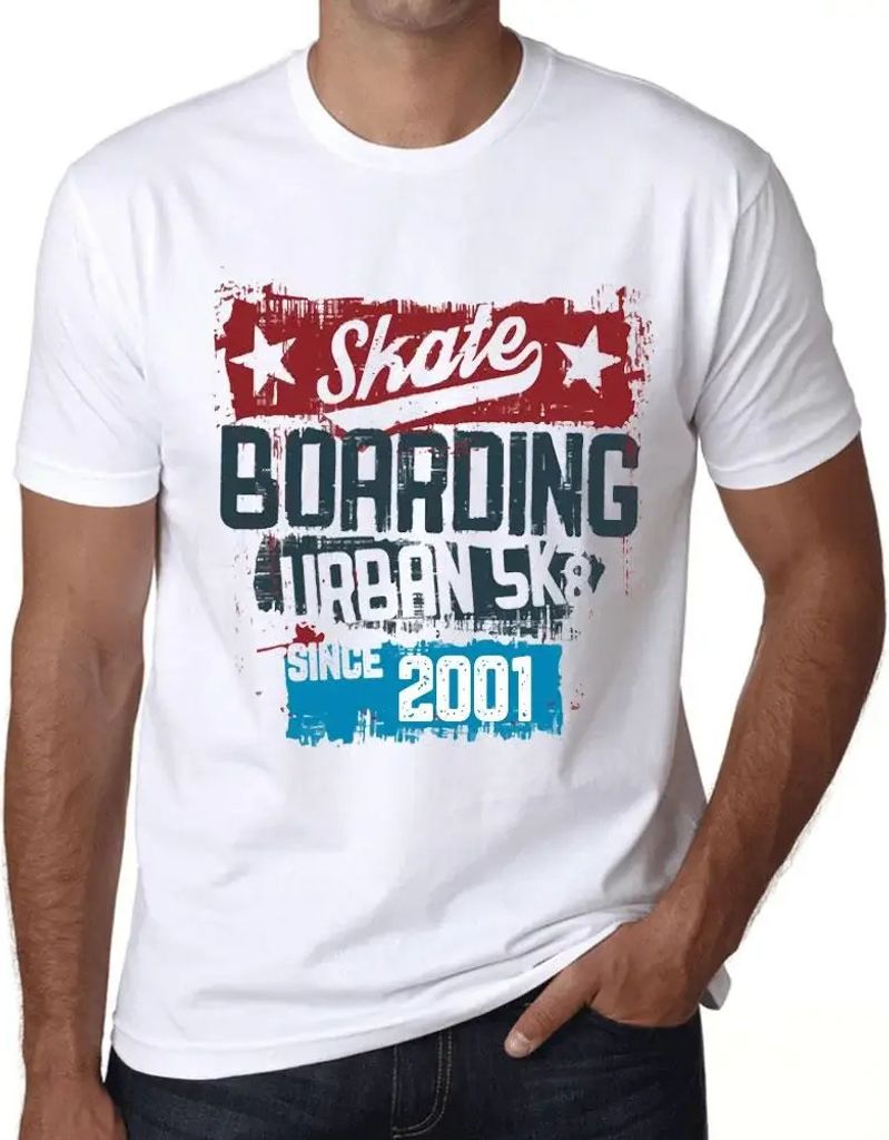 Herren Grafik T-Shirt Urbanes Skateboard seit 2001 – Urban Skateboard Since 2001 – Geschenk 23. Geburtstag Jahrestag 23 Jahre Jubiläum 23 Jäh...
