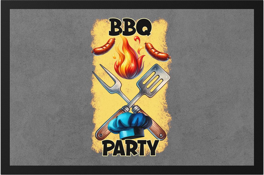 BBQ Party Grillen Grillmeister lustiges Grill Spruch Fußmatte