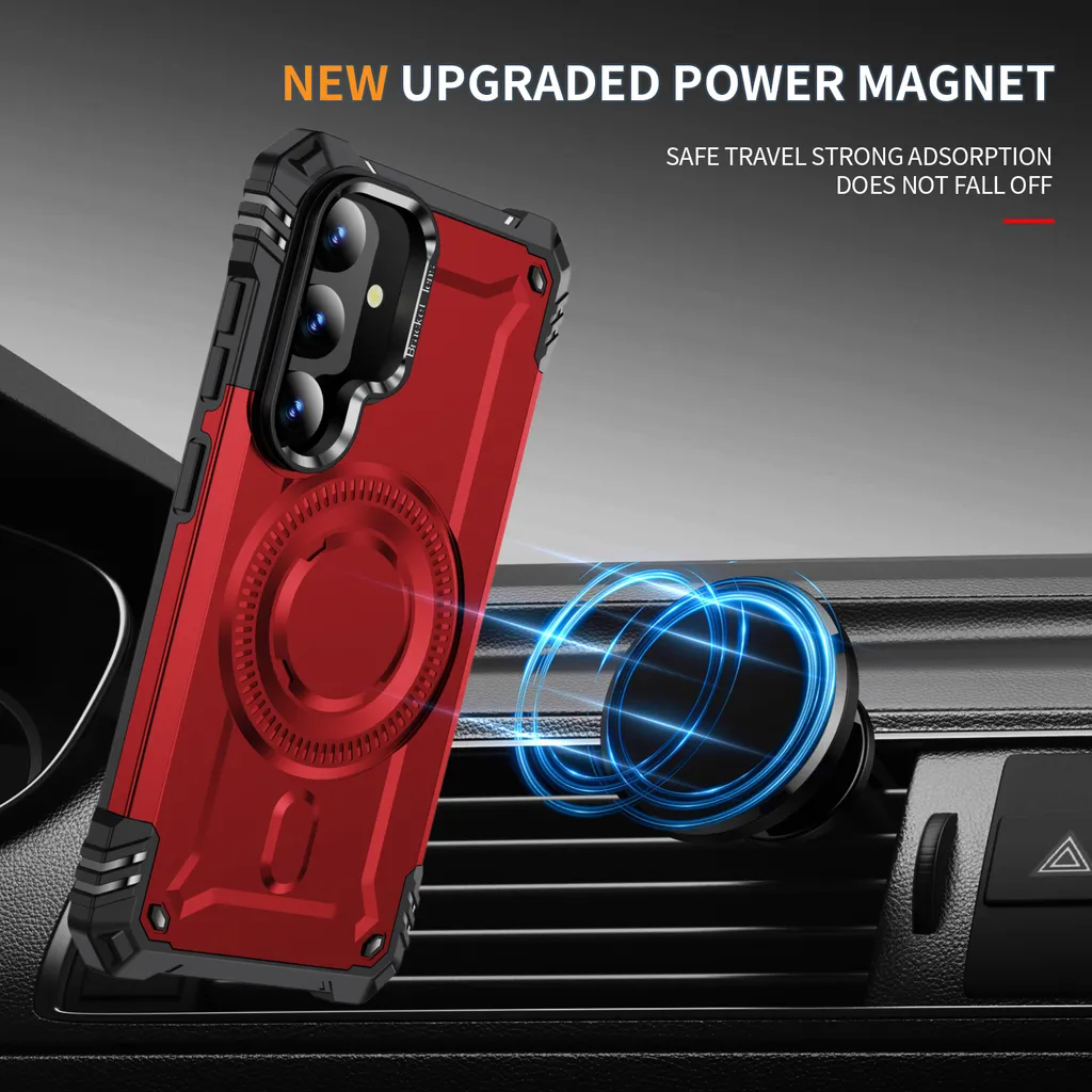 Cover Samsung S24 Rossa: La più Resistente con Anello e Magnete - 3