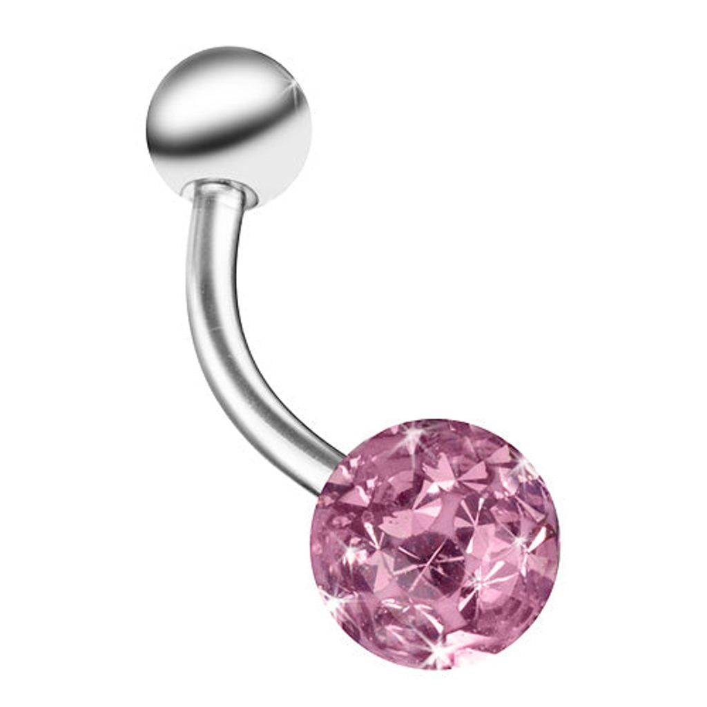 Taffstyle Bauchnabelpiercing Bauchnabelpiercing Banane Piercing Multi Epoxy Ferido Kristall Kugel, Lila / 8mm