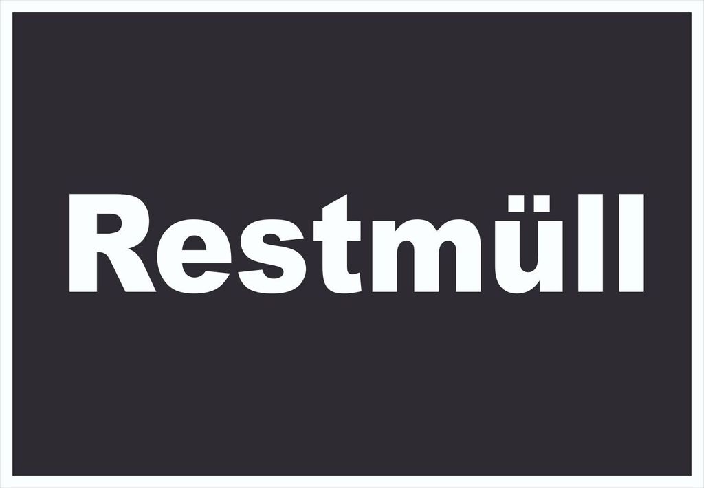 Restmüll Mülltrennung Schild mit Text waagerecht A5 (148x210mm)