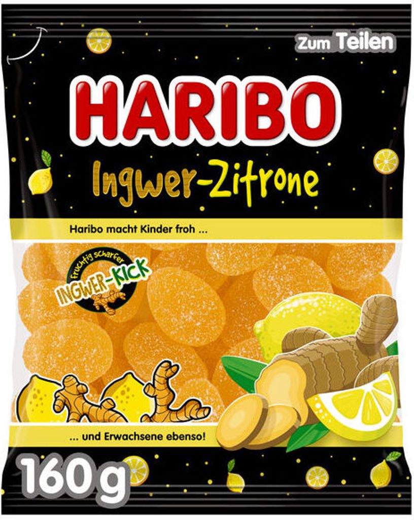 Haribo Ingwer Zitrone Jelly Beans 160 g Produktbild 