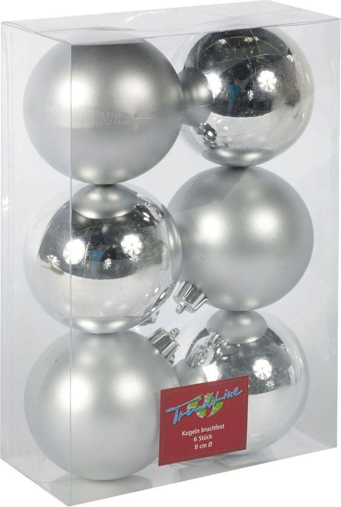 Trendline Weihnachtskugeln bruchfest, langlebig Ø 8 cm Produktbild 