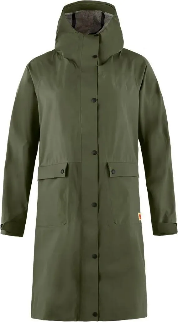 Parka de Pluie Femme Vert S - Veste de Ville Longue pour Temps Humide