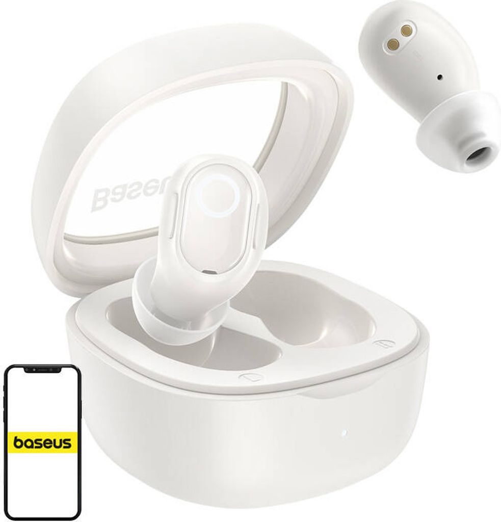 Wireless headphones Baseus Bowie WM02 TWS, Bluetooth 5.0 (white) OS
