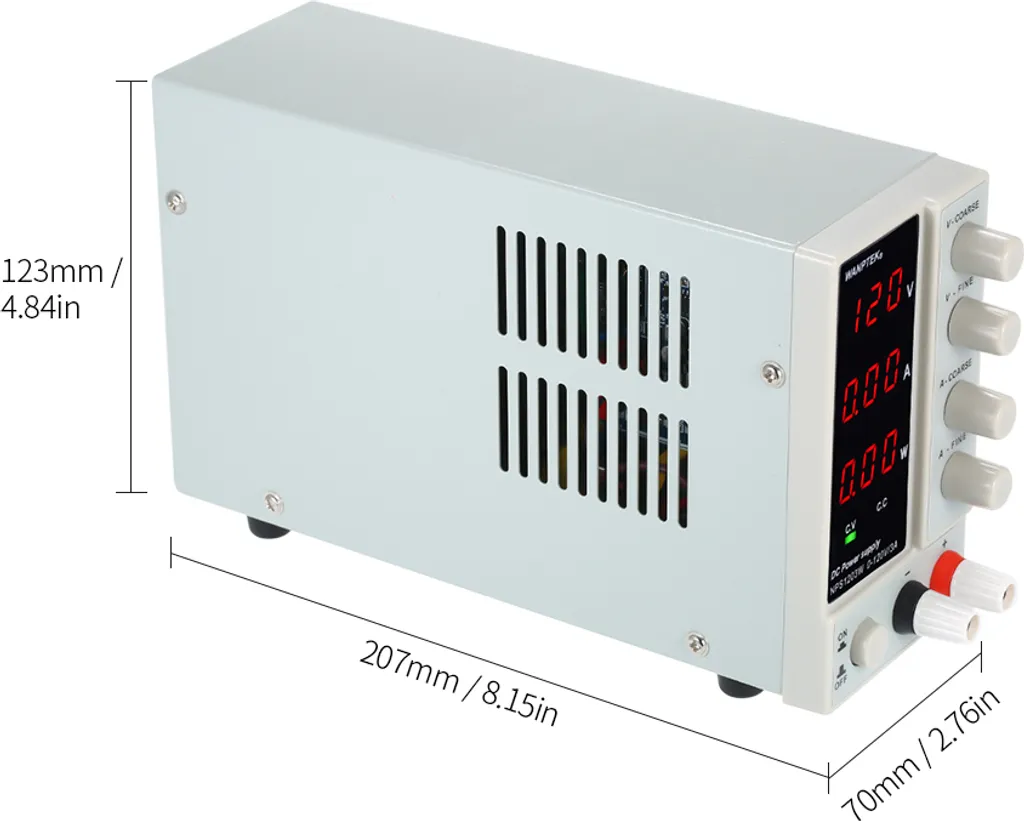 Alimentation DC 120V 3A Anti-Surchauffe pour Tests Électroniques Sûrs