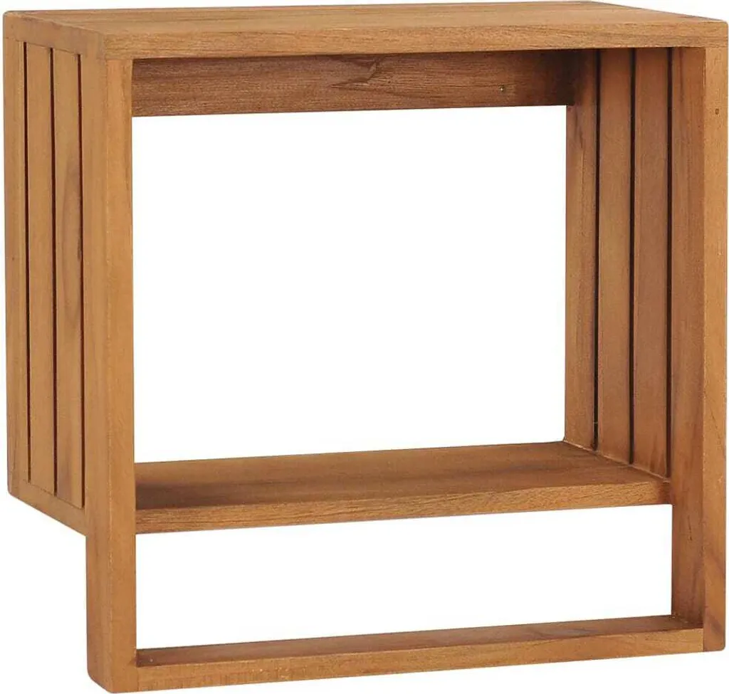 Étagère à serviettes murale 35x20x35 cm en bois de teck massif durable