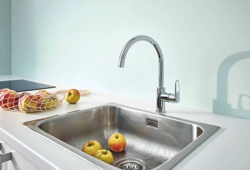Mitigeur évier Grohe Start Flow cartouche céramique et chrome durable