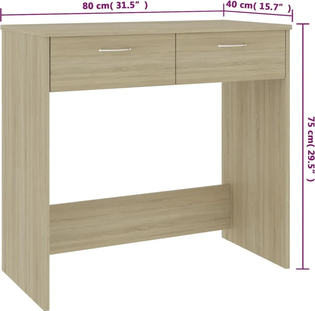Bureau étroit 40 cm pour petits espaces finition Chêne Sonoma robuste - 5