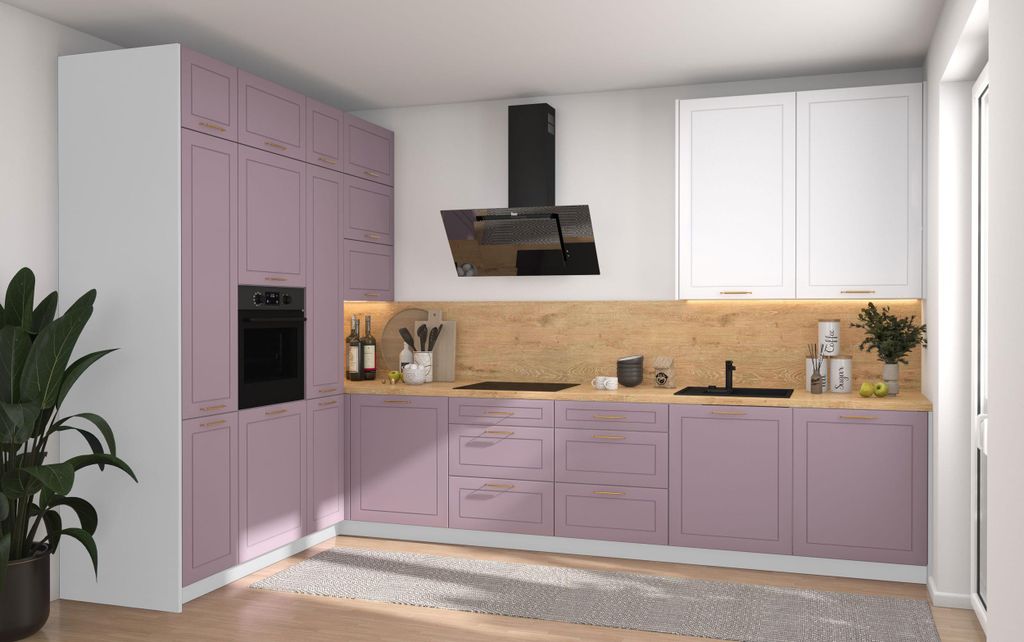 L-Form Küchenzeile BARI Einbauküche 202x247cm Farbe & Ausführung wählbar HETTICH InnoTech Atira Vollauszug