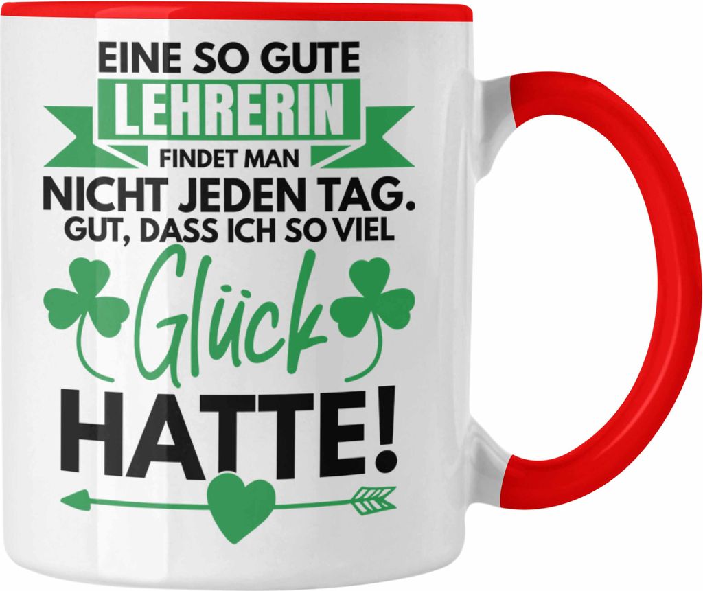 Trendation - Lehrerin Abschiedsgeschenk Tasse Geschenk zum Abschied Klassenlehrerin Beste Lehrerin Geschenkidee (Rot)