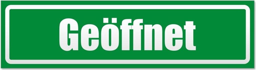 Kiwistar Geöffnet invertiert Magnetschild Schild magnetisch - 30cm Grün - Magnetfolie für Auto PKW Kfz