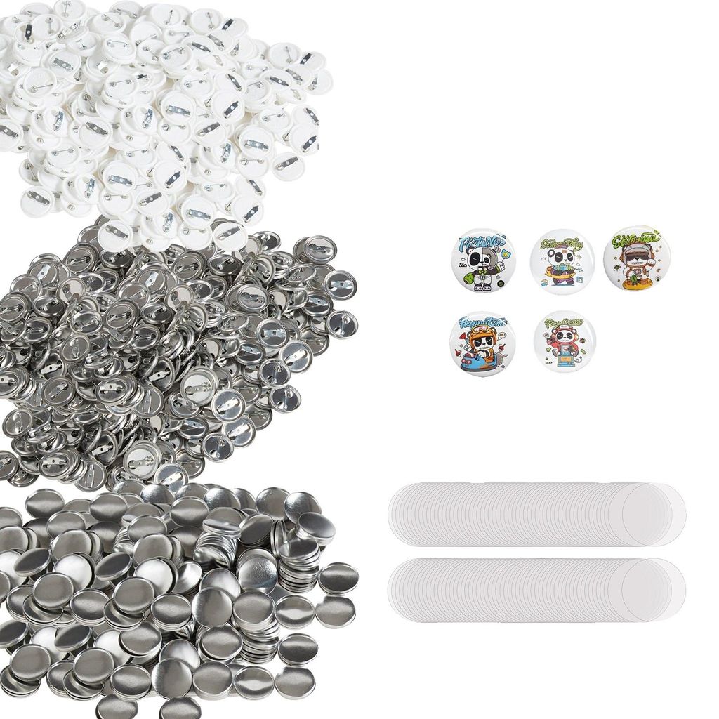 VEVOR 500 Sets 1 Zoll 25mm Pin-Back-Button-Teile, DIY Runde Produktbild 