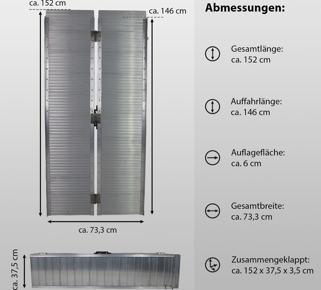 TRUTZHOLM Rollstuhlrampe klappbar 152 cm Traglast 272 kg Produktbild 3