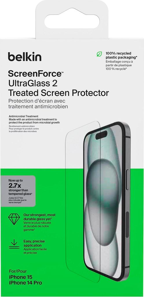 Belkin Screenforce UltraGlass2 antiba.iPhone 15/14Pro Zdjęcie produktu