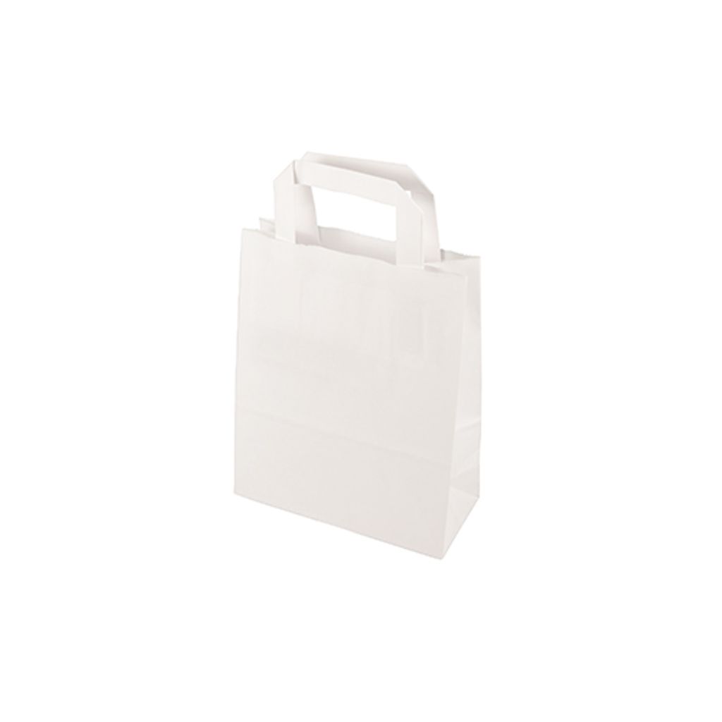 50 odnosných sáčků, papír 22 cm x 18 cm x 10 cm, bílé s Obrázek produktu 