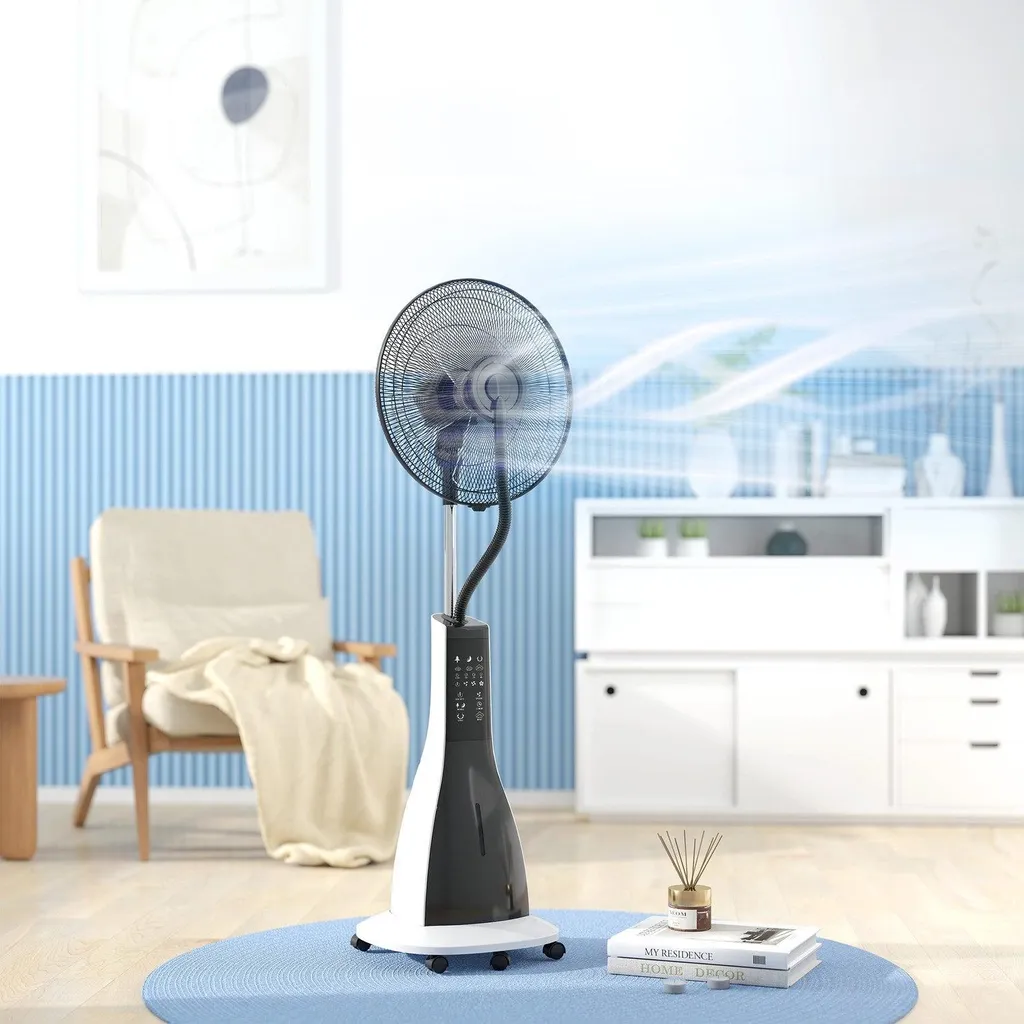 Ventilateur à eau oscillant avec télécommande et minuterie programmable