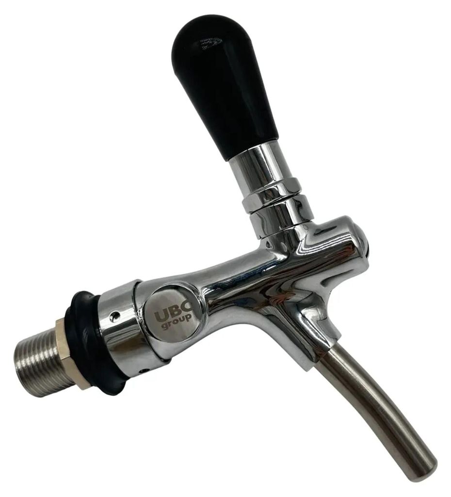 UBC Beer tap, self closing beer faucet - with compensator, chrome, thread length: 35 mm