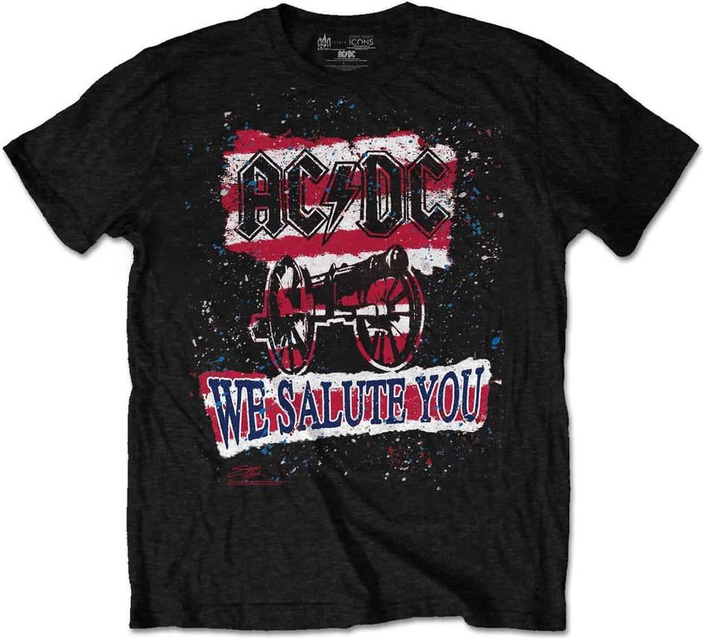 AC/DC - "We Salute You Stripe" T-Shirt für Herren/Damen Uni RO2358 (XXL) (Schwarz)