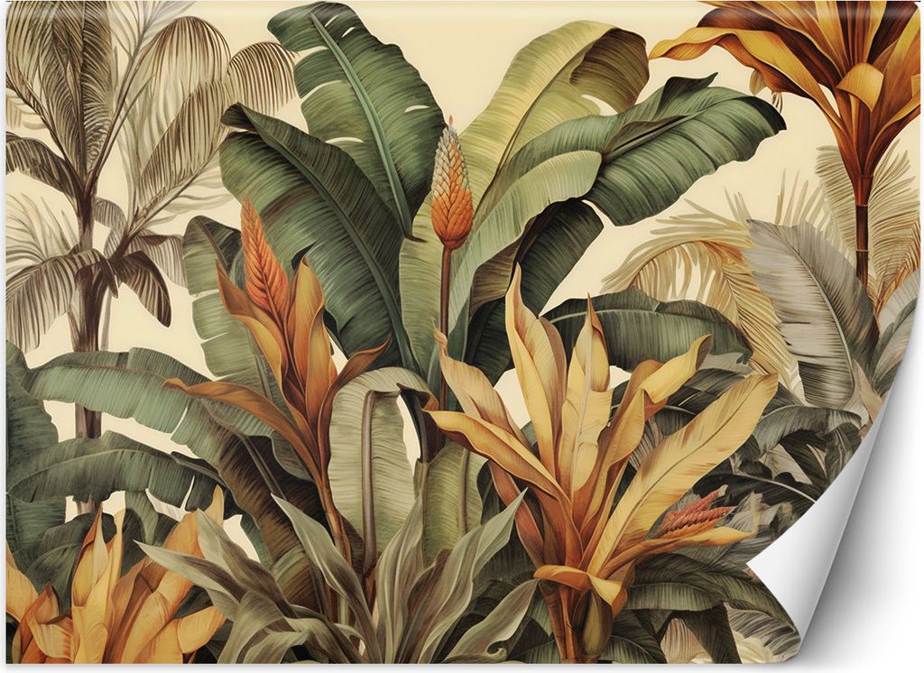 Vlies fototapete Bananenblätter in Sepia 200x140 cm Feeby Beige inkl. Kleber einfache Montage