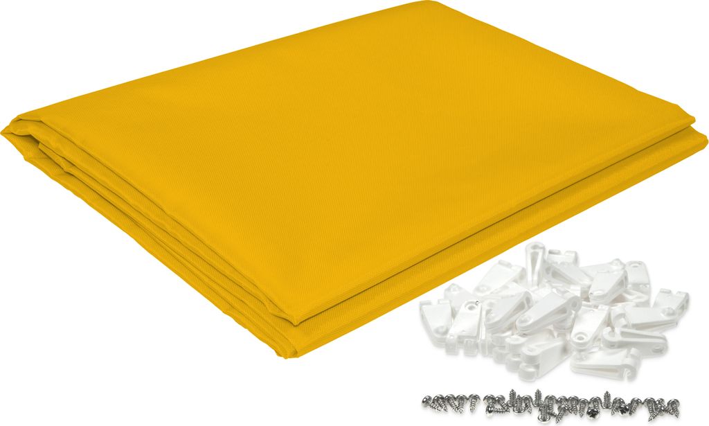 sunprotect 12574 Sonnensegel für Seilspann-Markise, 3,3 x 1,4 m, inkl. Laufhaken, Sonnenschutz für Pergola Wintergarten Terrasse, gelb (1 Set)
