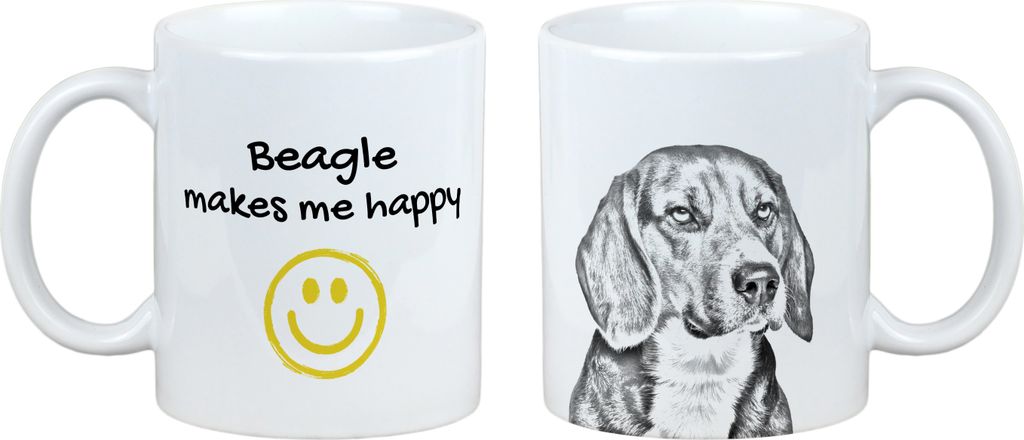 Beagle - Tasse mit Hund, fröhliche Tasse für Hundeliebhaber, personalisiertes Geschenk der Marke Art-Dog