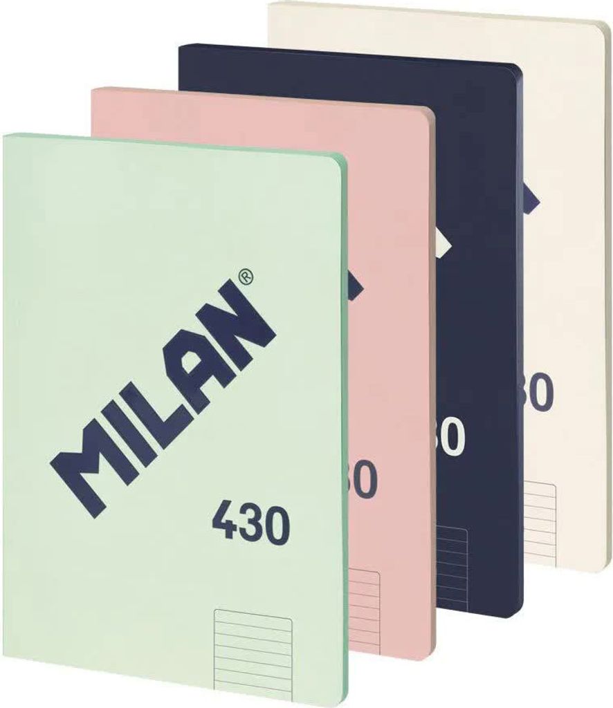 Milan Packung Mit 4 A4 Geklebten Notizbüchern Liniertes Papier 48 Blatt Mit 95gr/m² Kollektion 430 Seit 1918 7 Mm Durchsichtig Durchsichtig One Size