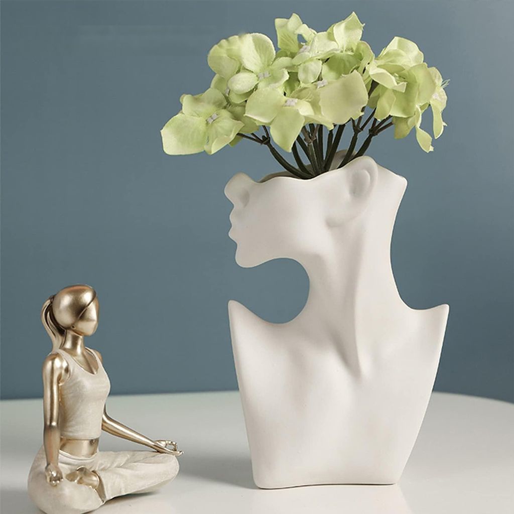 Weiß Vasen, Nordischer Stil Deko Blumenvase, Tischvase, für Produktbild 