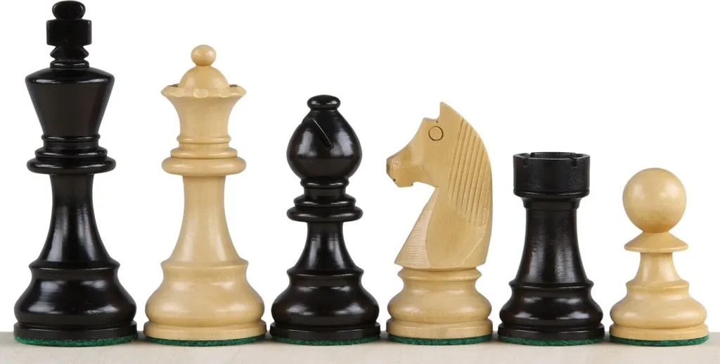 Pièces d'échecs style allemand de 4 pouces en bois de buis artisanal
