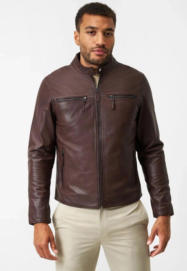 Herren Lederjacke Ricano TRAVELLER – Braun / 3XL