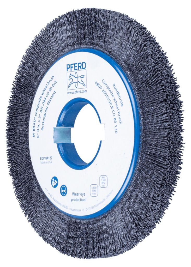 PFERD TOOLS COMPOSITE Rundbürste RBUP Ø 200x13x50,8 mm Bohrung Keramik-Filament-Ø 1,10mm Korn 80 stationär