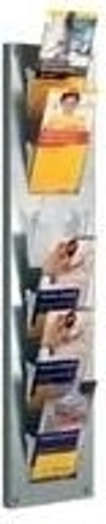 Kerkmann Wandprospekthalter alu 1/3 DIN A4 6 Fächer