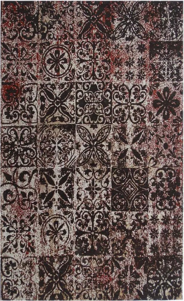 Tapis géométrique LINIT en laine véritable tissé main haute qualité
