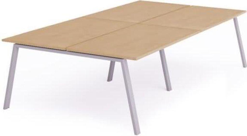 Mehrfacharbeitstisch Blanca BxTxH 320x163x73cm Gestell grau Platte Melamin buche