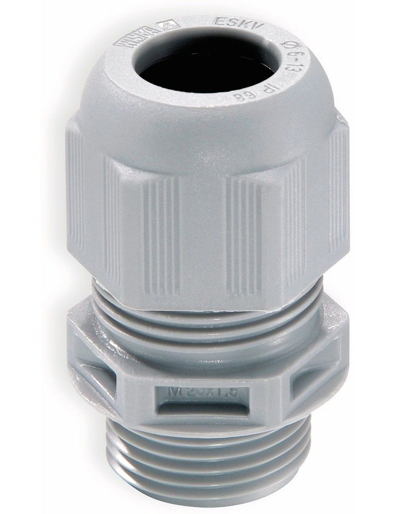 WISKA Kabelverschraubung, 10066382, ESKV 20, M 20x1,5, metrisch, Silbergrau
