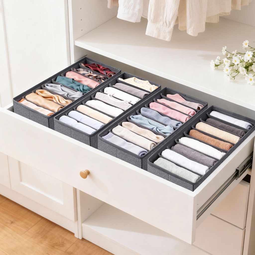 Aufbewahrungsbox Set aus Vliesstoff – faltbarer Schubladen